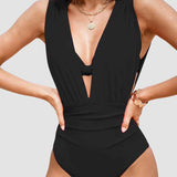 Maillot de Bain Femme Une Pièce à Décolleté Plongeant