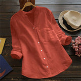 Chemisier Femme Coton Boutonné – Blouse Élégante et Légère