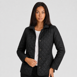Veste matelassée femme à col pointu boutonnée