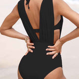 Maillot de Bain Femme Une Pièce à Décolleté Plongeant