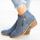 Bottines à Talon Zippées pour Style Élégant