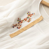 Robe Midi Lin Brodé Coupe Ample Confort Estival