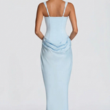 Robe Longue Ajustée à Bretelles Fines