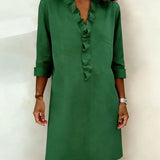 Robe Printemps En Coton Bleue Marine Femme