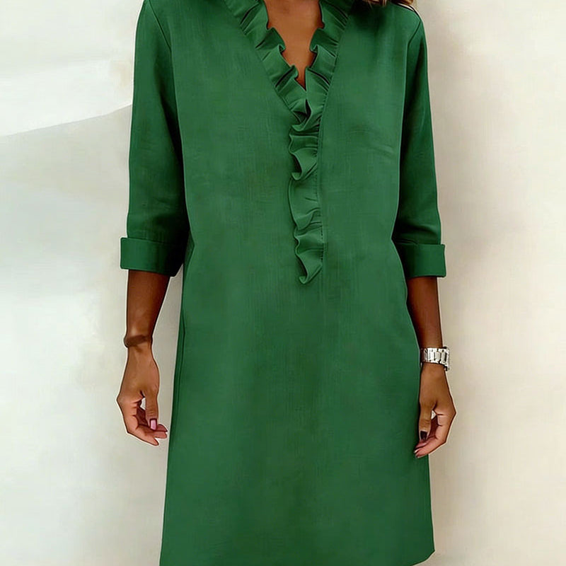 Robe Printemps En Coton Bleue Marine Femme