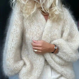 Cardigan Maille Moelleuse Boutonné Coupe Ample Confort Chic