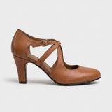 Escarpins classiques femme marron aspect cuir