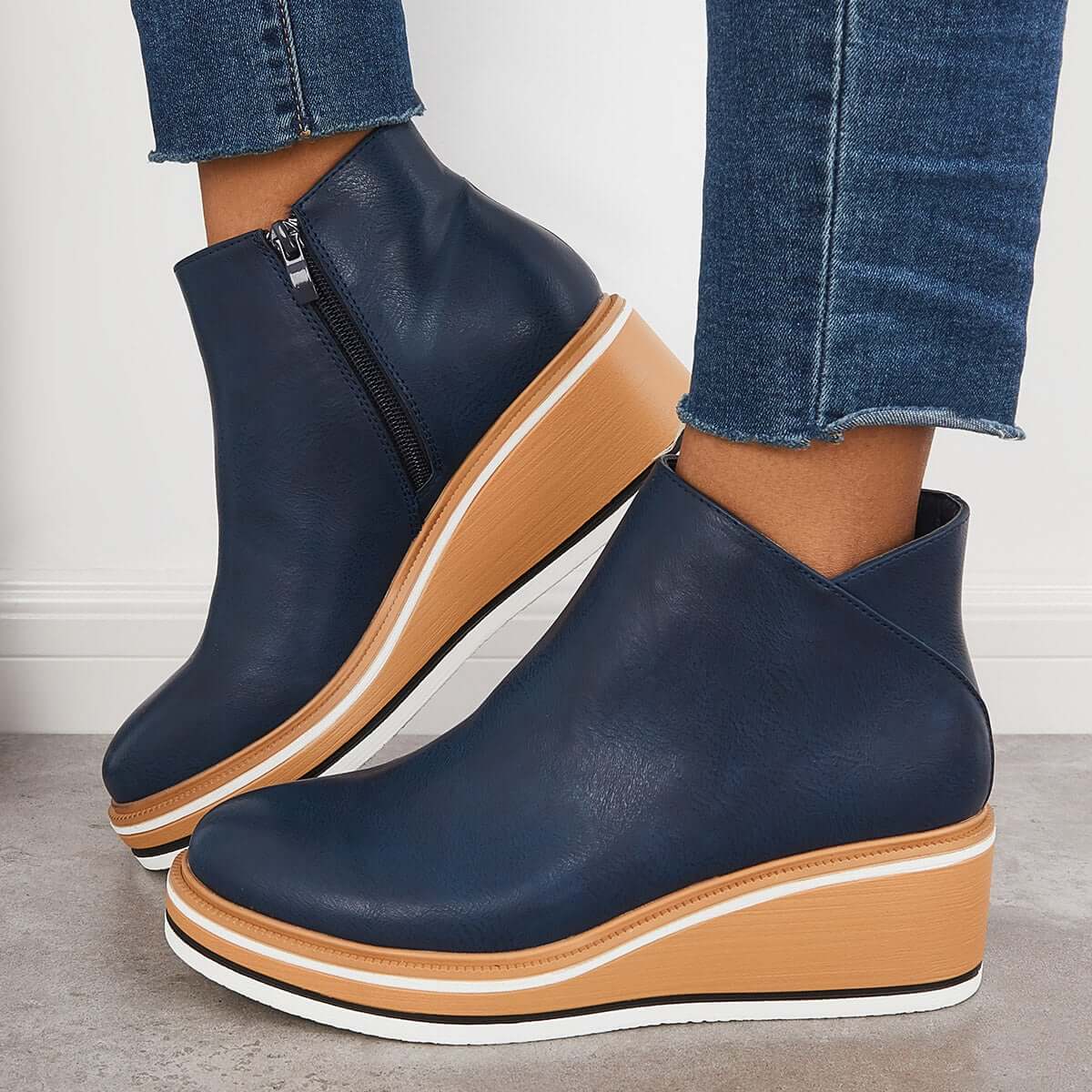 Bottines Compensées Minimalistes Confort Quotidien