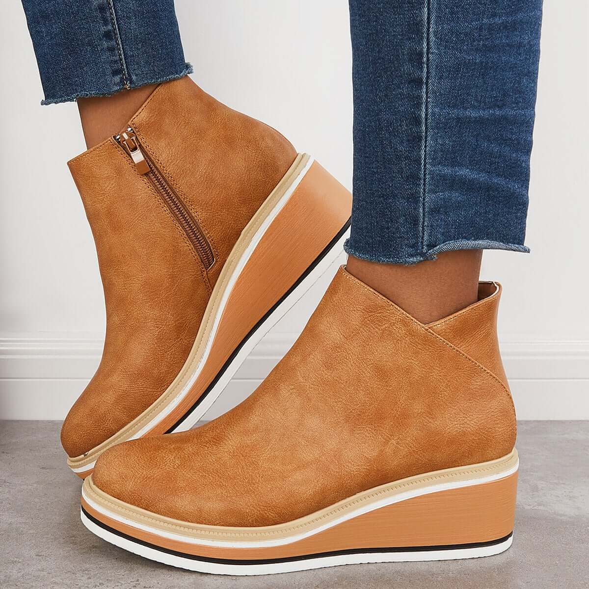 Bottines Compensées Minimalistes Confort Quotidien