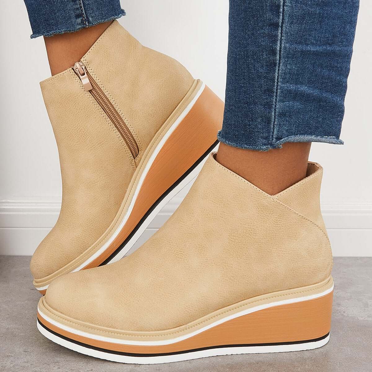 Bottines Compensées Minimalistes Confort Quotidien