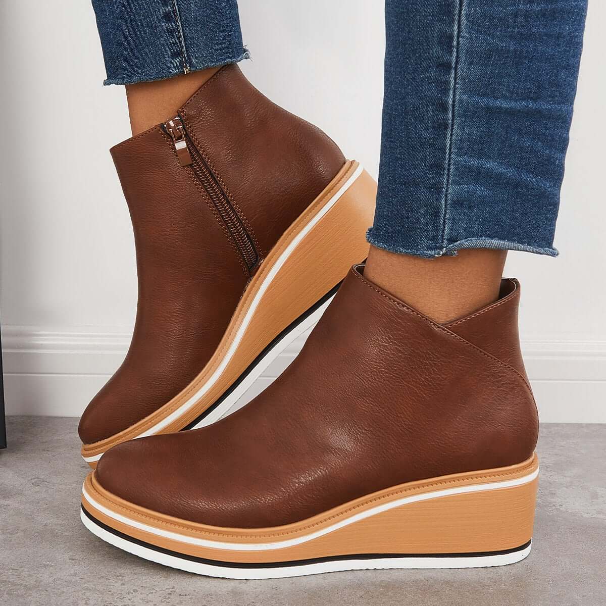Bottines Compensées Minimalistes Confort Quotidien