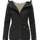 Veste Parka Capuche Doublure Chaude Coupe Cintrée Hiver
