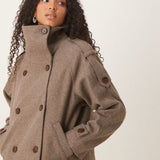 Arielle | Manteau Caban Chic en Laine pour l’Automne