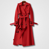 Trench Coat Long Ceinturé Coupe Classique Élégance Intemporelle