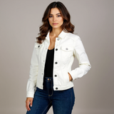 Veste en jean courte boutonnée avec poches