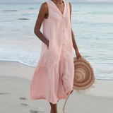 Robe Longue Sans Manches à Col V