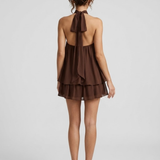 Robe Courte Dos Nu à Col Noué