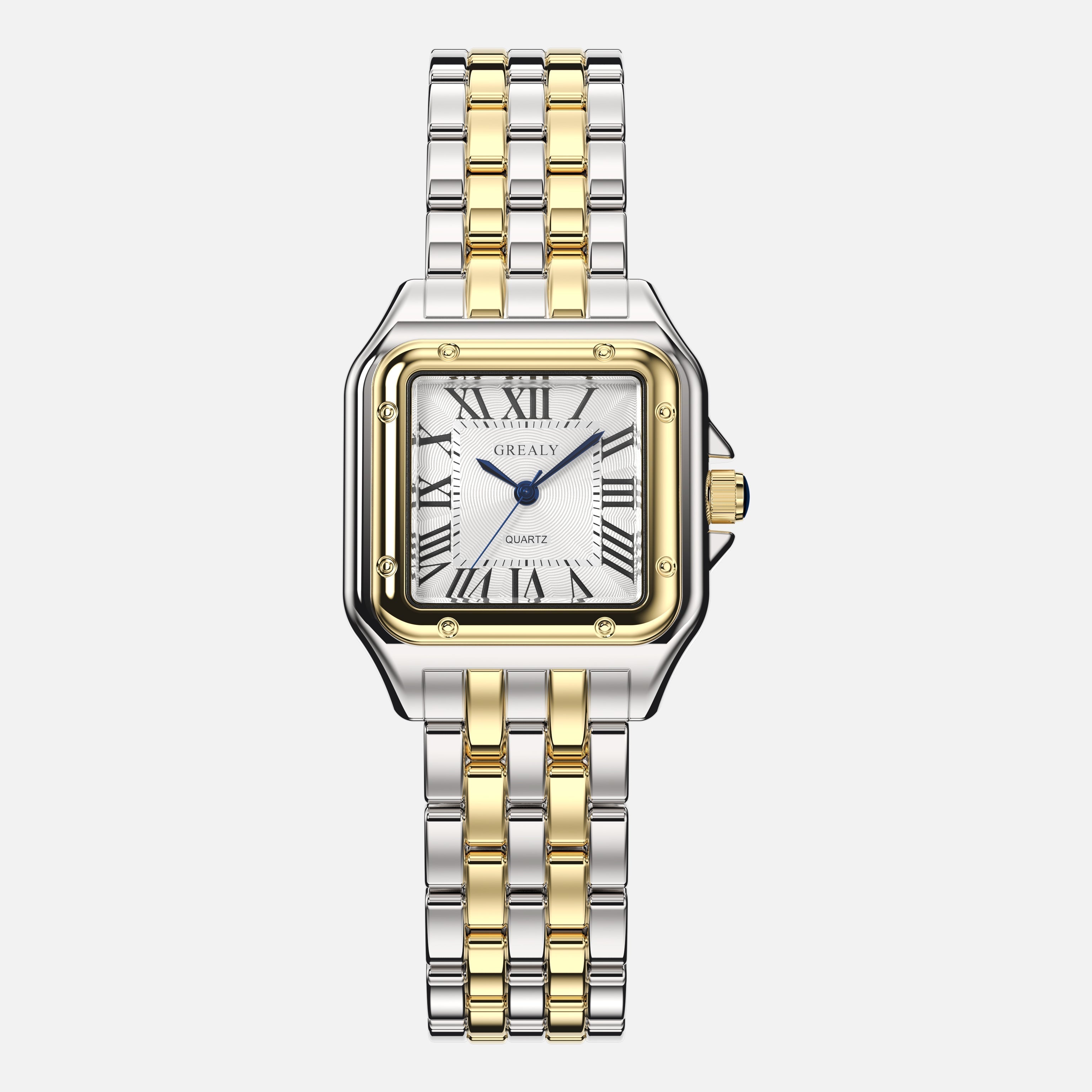 Montre femme quartz vintage boîtier carré acier inoxydable