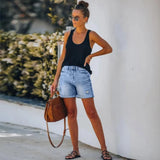 Short en Jean Taille Haute