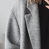 Manteau long en laine à double boutonnage pour femme