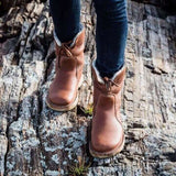 Bottes Femme Fourrées Lacets – Bottes Hiver Chaudes