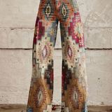 Pantalon Large à Imprimé Patchwork