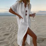 Robe Chemise Femme Plage – Robe Longue Décontractée