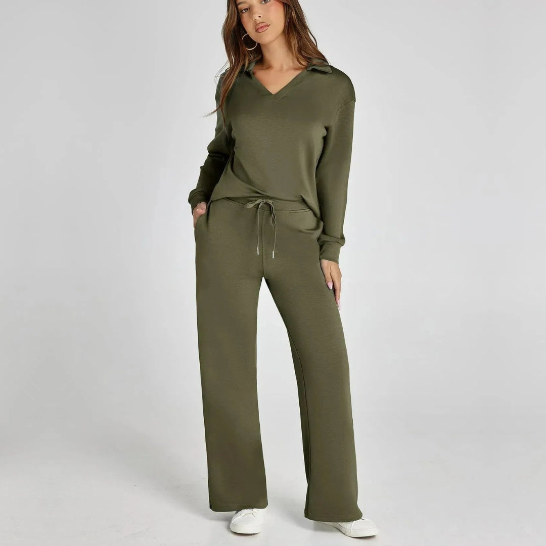 Ensemble Maille Fluide Col V Confort Élégant
