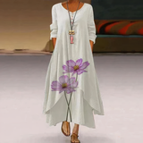 Robe Maxi Bohème Asymétrique Imprimé Floral Élégance