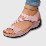 Sandales femme réglables à scratch, semelle antidérapante