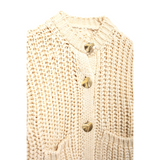 Cardigan Femme Tricot Boutonné Élégant