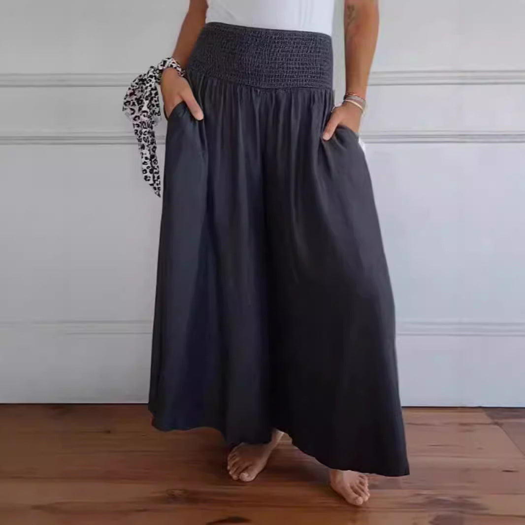 Jupe Longue Fluide Taille Smockée Bohème