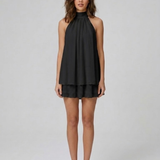 Robe Courte Dos Nu à Col Noué