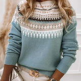 Pull en maille Fair Isle col montant pour femme