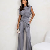 Ensemble Femme Haut Sans Manches et Pantalon Large Chic