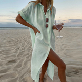 Robe Chemise Plage Légère Fluide Chic Décontracté