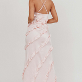 Robe Longue Volants Cascade Élégance Romantique