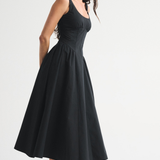 Robe Midi à Pois Sans Manches