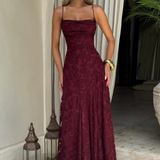 Robe Longue Dentelle Florale Élégance Prestige