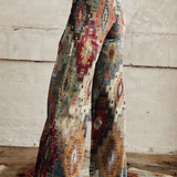Pantalon Large à Imprimé Patchwork