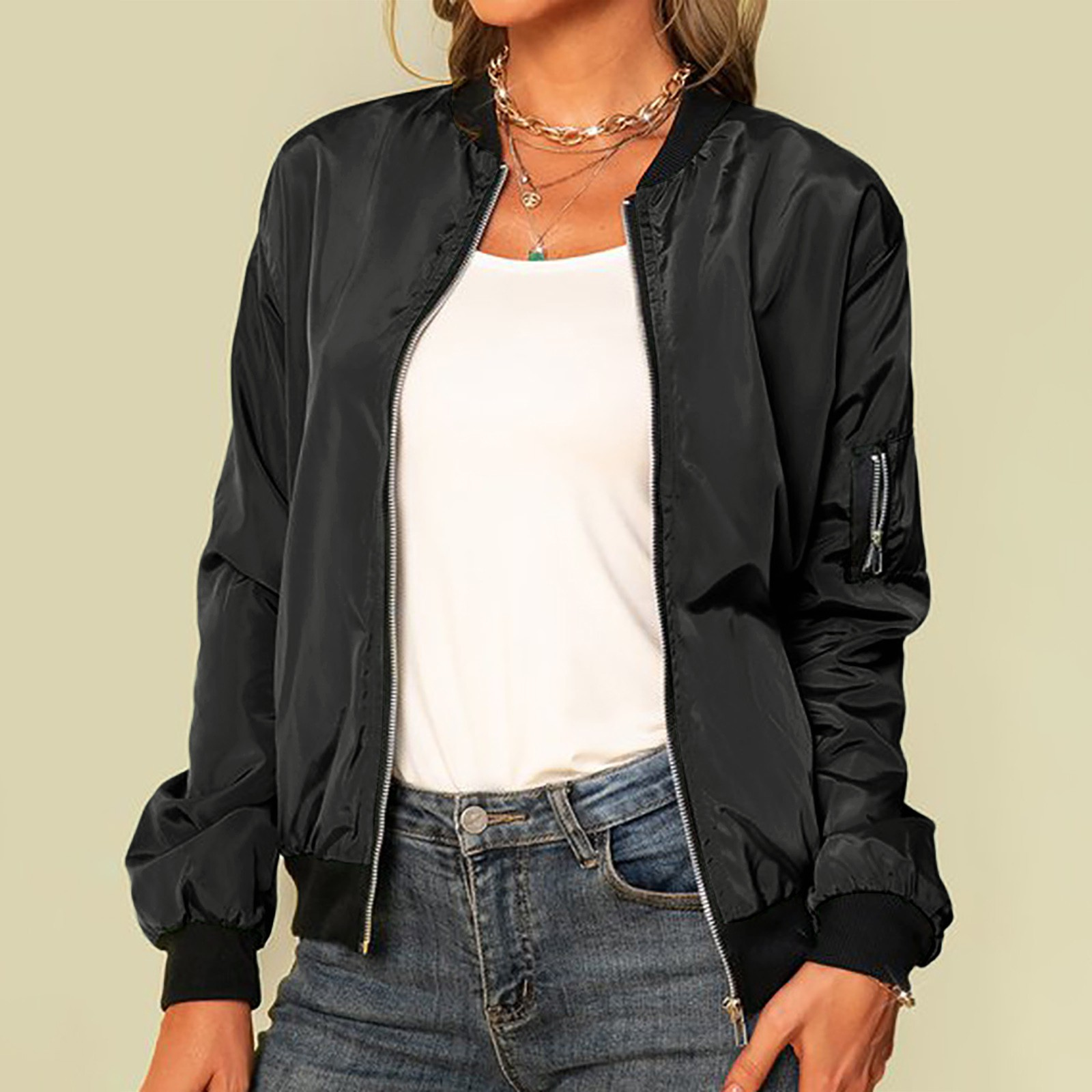 Let Bomberjakke Casual Stil Komfort Let Pasform