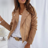 Veste Biker Femme Suédine – Blouson Court Chic et Tendance