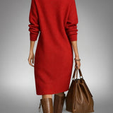Robe polo midi en maille oversize à col haut
