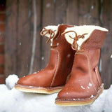 Bottes Femme Fourrées Lacets – Bottes Hiver Chaudes