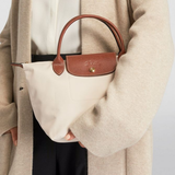 Sac cabas pliable en cuir contrastant pour femme