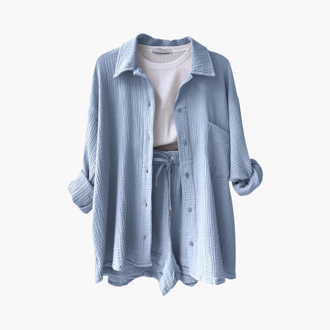 Ensemble Chemise Rayée Short Confort Estival