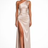 Robe longue asymétrique femme à fente latérale