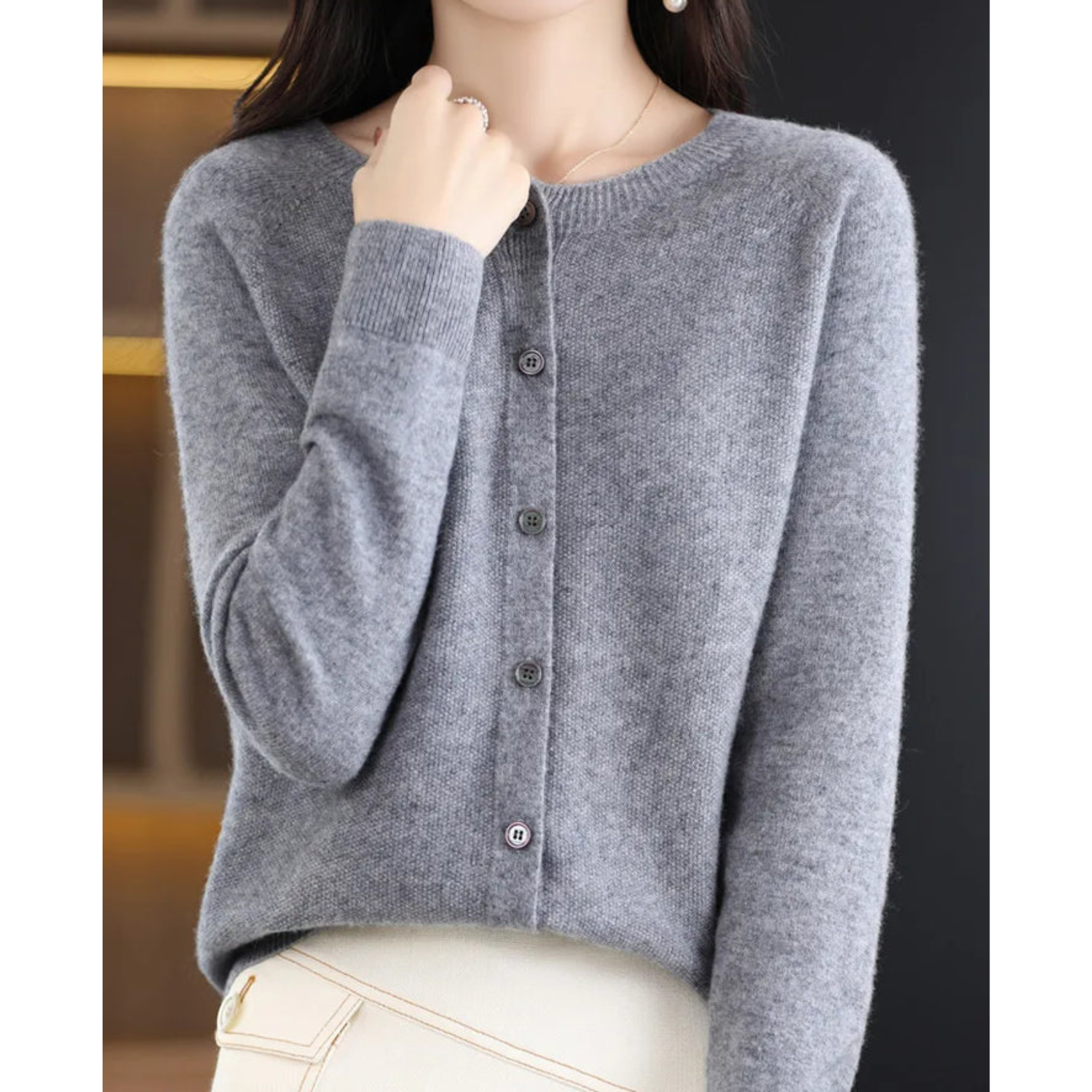 Cardigan Femme Boutonné – Pull Maille Fine Élégant