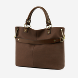 Sac cabas en cuir structuré à bandoulière amovible