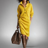 Robe polo midi en maille oversize à col haut